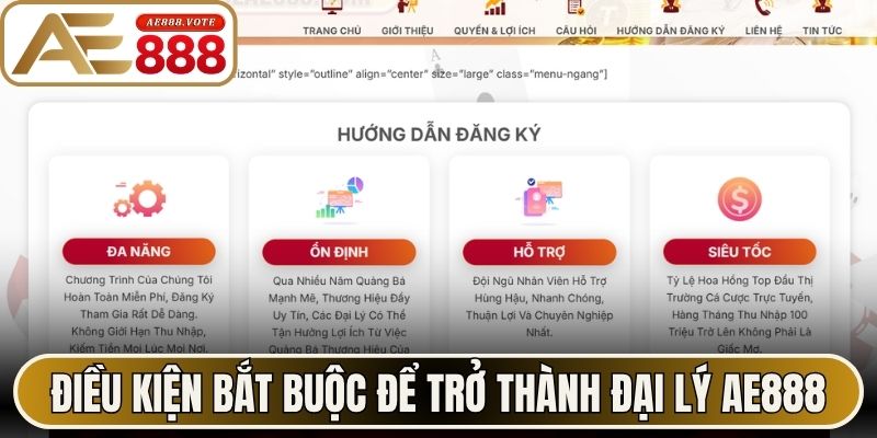 Điều kiện bắt buộc để bạn trở thành đại lý AE888